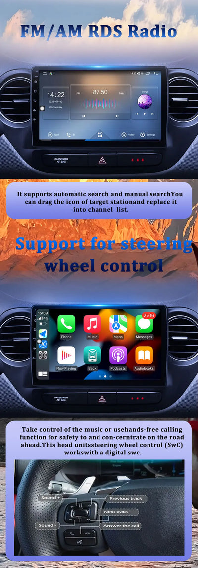 Android Auto Carplay For Citroen C2 C3 2001 2003 - 2010 Car Radio Multimedia Video Player WiFi GPS Navigation DSP Stereo