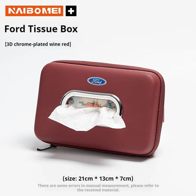 Car 3D stereoscopic tissue box seat backrest Sun visor tissue box For Ford Mondeo Focus Explorer Ranger Fiesta Kuga Raptor Edge