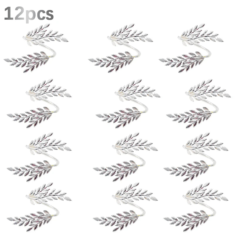 Gold Wheat Napkin Rings Metal Leaf Napkin Holder for Harvest Festival Fall Thanksgiving Dinner Party Table Decoration