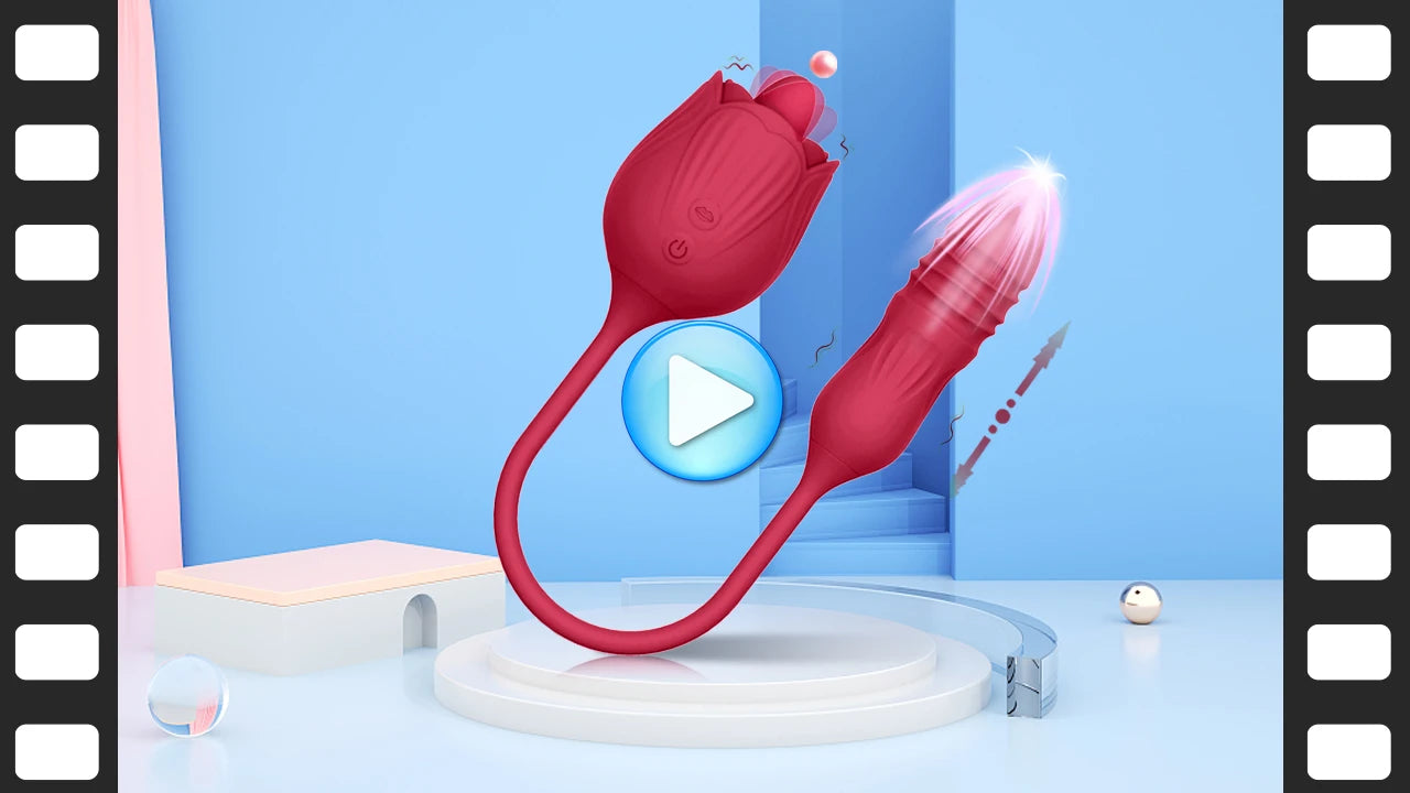 Rose-Licking Vibrator Female G Spot Nipple Clitoris Stimulator Tongue Lick Vibrating Love Egg Dildo Adults Sex Toys for Women