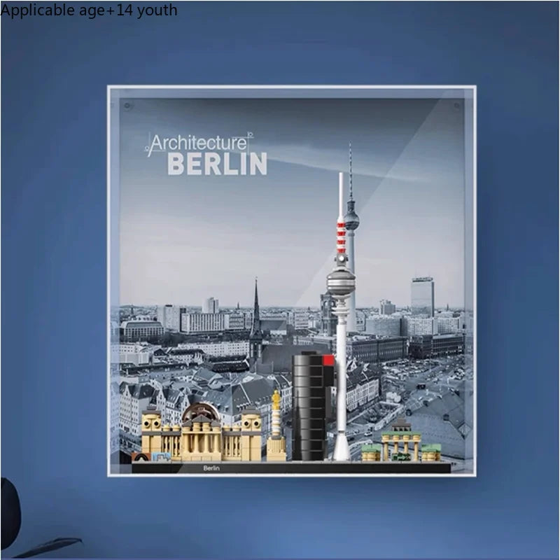 Berlin City Architecture Skyline Building Blocks Set Tower Edifice Bricks Town Street View Assemble Toys For Children Gifts