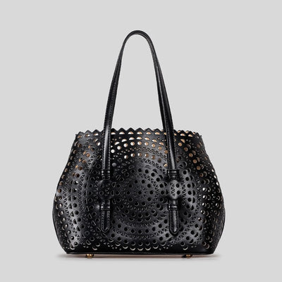 Women's Designer Brand Luxury Round Wave Large Capacity Shopping Tote Handbag Carved Basket Lady Shoulder Crossbody Mother Bag