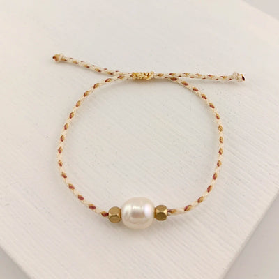 New Trending Woman Summer Jewelry Colorful Rope Thread Freshwater Pearl Bracelet 2024