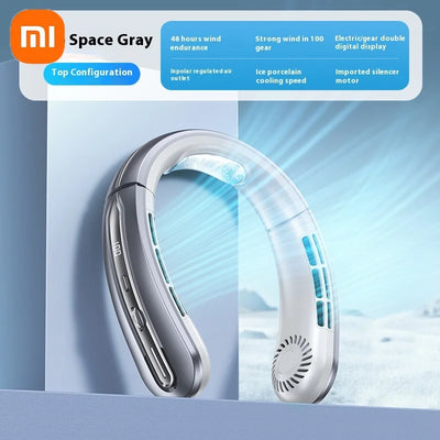 Xiaomi Portable Neck Fan 8800mAh MINI Electric Ventilador Silent Neckband Wearable Cooling FAN Rechargeable Neckband Air Coole