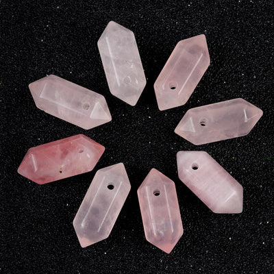 Hexagonal Natural Stone Crystal Tiger Eye Stone Opal Pendant Beads Jewelry Making DIY Necklace Earrings Accessories Gifts