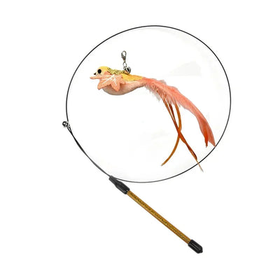 Simulation Bird Cat Toys Funny Interactive Peacock with Bell Cat Stick Toy for Kitten Playing Teaser Wand Toys Pet Cats Supplies