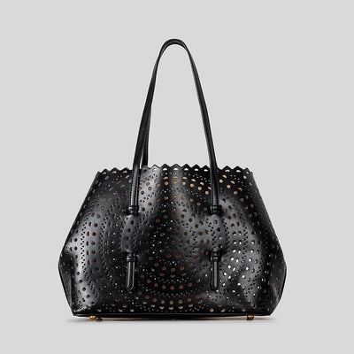 Women's Designer Brand Luxury Round Wave Large Capacity Shopping Tote Handbag Carved Basket Lady Shoulder Crossbody Mother Bag