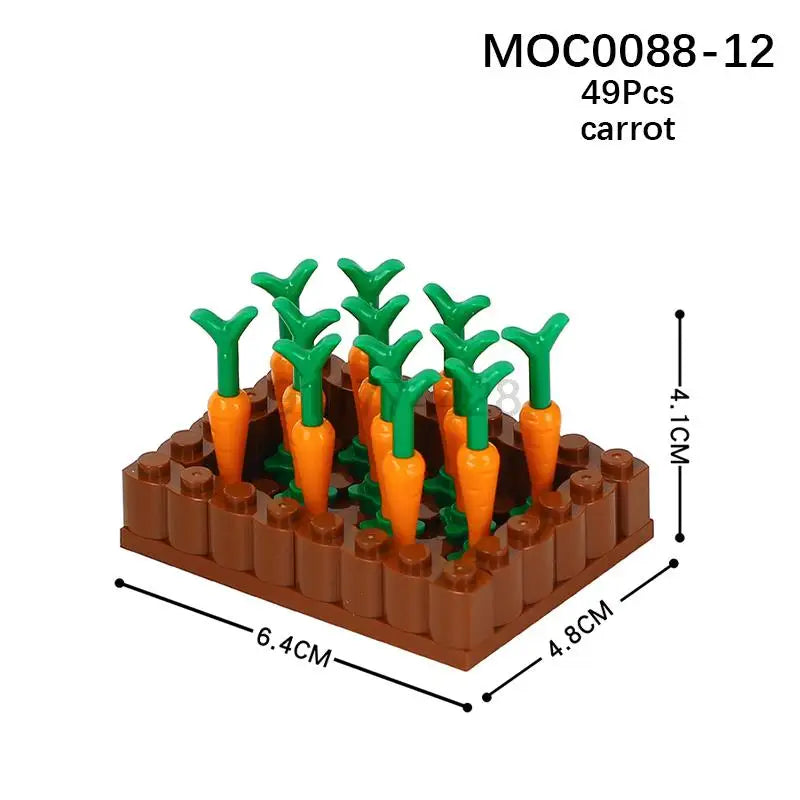 MOOXI City farm MOC Parts Figures Building Blocks Set Plant Tree Leaf Flower Grass Garden Model Friends Bricks Toys For Children