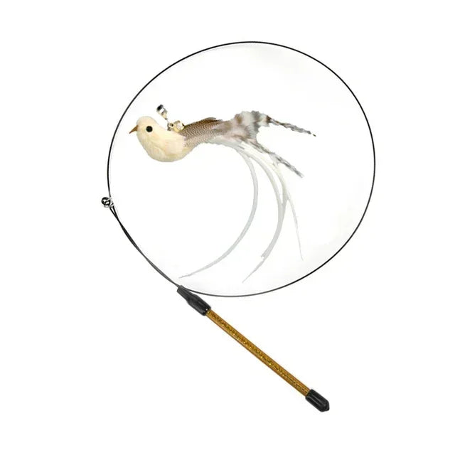 Simulation Bird Cat Toys Funny Interactive Peacock with Bell Cat Stick Toy for Kitten Playing Teaser Wand Toys Pet Cats Supplies