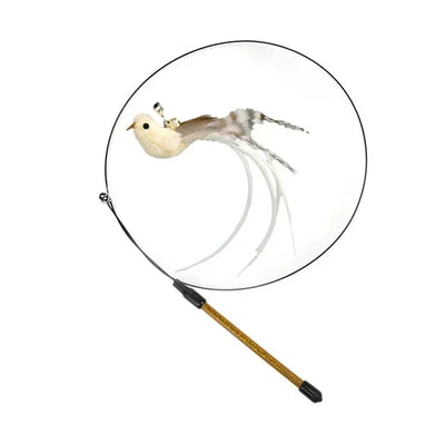 Simulation Bird Cat Toys Funny Interactive Peacock with Bell Cat Stick Toy for Kitten Playing Teaser Wand Toys Pet Cats Supplies