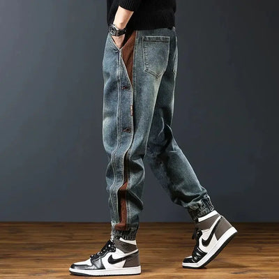 Men's clothing spring and autumn high quality fashion brand relaxed-fit casual overalls pants toe handsome all-match jeans - The world bestselling 