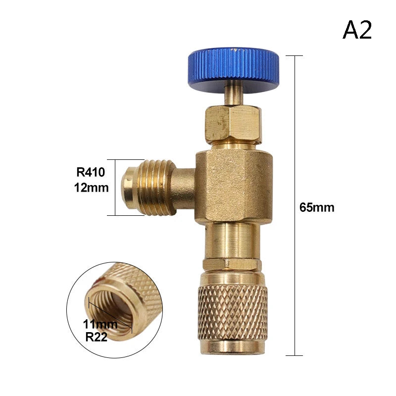 Liquid Safety Valve R410A R22 Air Conditioning Refrigerant 1/4 "Safety Adapter Air Conditioning Repair And Fluoride