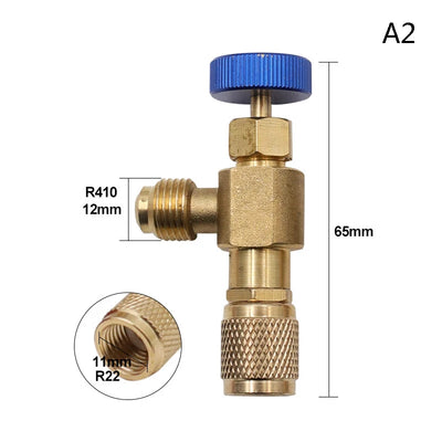 Liquid Safety Valve R410A R22 Air Conditioning Refrigerant 1/4 "Safety Adapter Air Conditioning Repair And Fluoride
