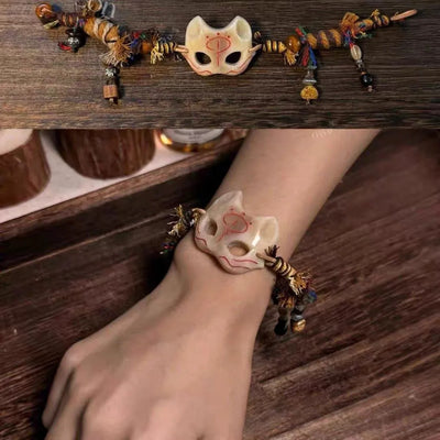 Exaggerated Bohemian Weave Rope Bracelet Mask Wax Rope Ethnic Style Bracelet Vintage Europe American Style Retro Hand Ring Women