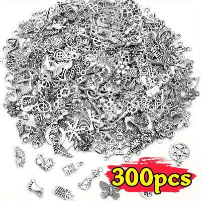 100/500pcs Tibetan Silver Mixed Pendant Animals Charms Beads for Jewelry Making Bracelet Earrings Necklace DIY Craft Art Charms