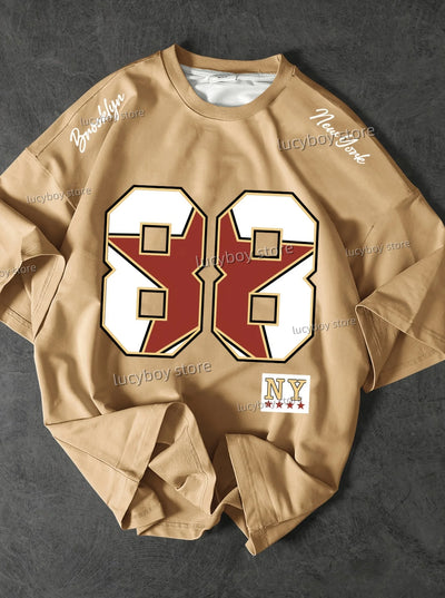 Sportwear Jersey TEE  Men NO.88 Printed Short Sleeve T Shirt Man O Neck Racing Football Tee Vintage Casual Tops Men Clothes - The world bestselling 