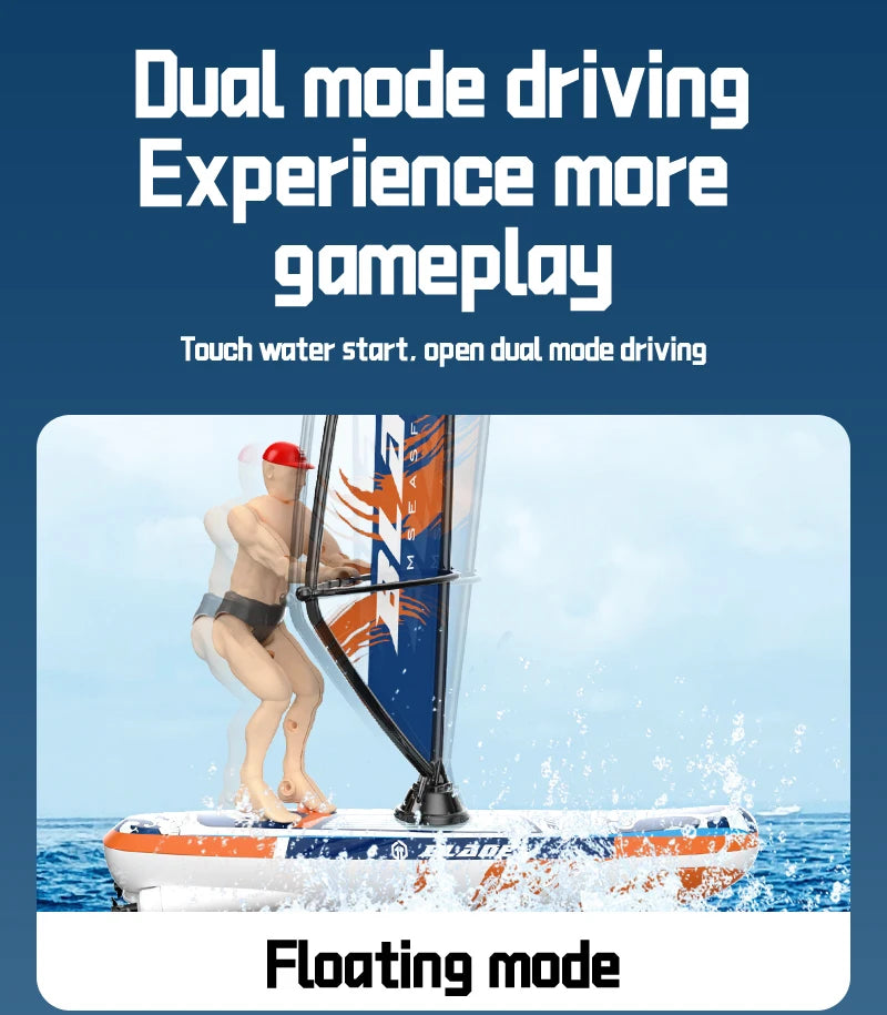 2.4G Remote Control Sailing Boat Doll Swinging Sailboat Model Decoration RC Racing Boat Kids Outdoor Balance Sailboat Water Toys