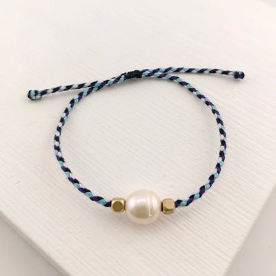 New Trending Woman Summer Jewelry Colorful Rope Thread Freshwater Pearl Bracelet 2024