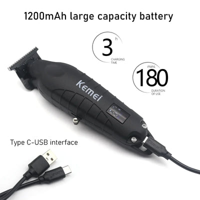 Kemei KM-2293 Salon Level Powder Metallurgical Blade Electric Scissors Hair Clipper 1200 MAh Lithium Battery Hair Trimmers Kemei