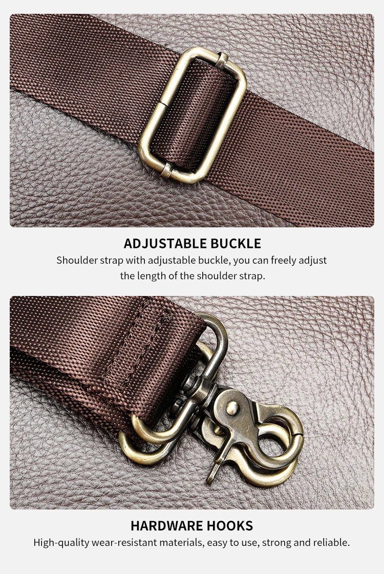 Men's Briefcase Leather Large Capacity Computer Business Shoulder Crossbody Bag Casual Cowhide Handbag For Men