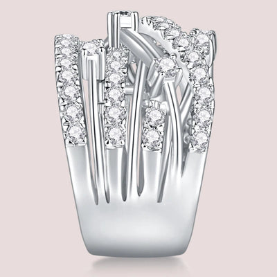 Luxury Full Moissanite Diamond Rings For Women Original 925 Sterling Silver Jewelry 18k Gold Plated Lady's Rings