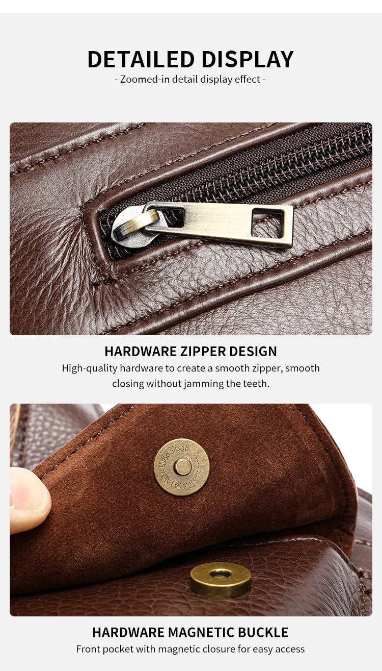 Men's Briefcase Leather Large Capacity Computer Business Shoulder Crossbody Bag Casual Cowhide Handbag For Men