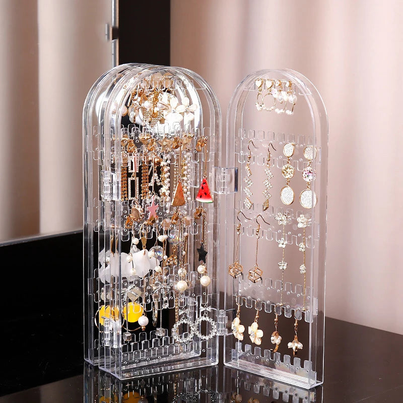 Foldable Earring Stud Display Stand Necklace Jewelry Stand Stand Earring Storage Rack Fan Panel Display Storage Box