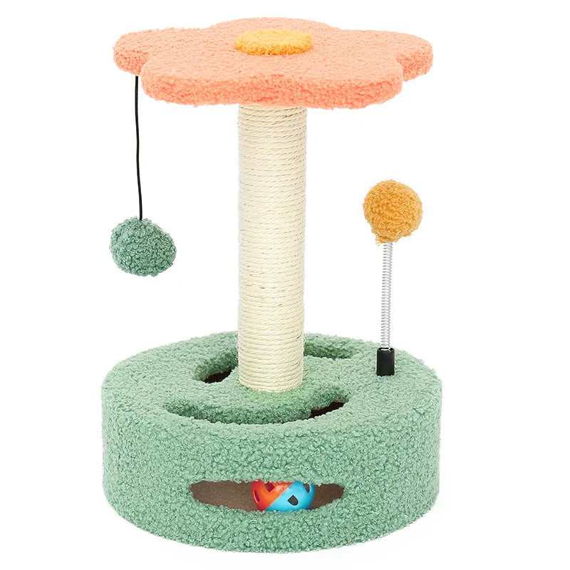 HOOPET Cat Climbing Frame Small Sisal Teasing Pet Toys Scratching Board Claw Grinding Cat Toys Carousel Type Cat Climbing Frame