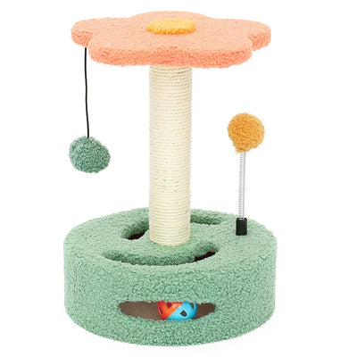HOOPET Cat Climbing Frame Small Sisal Teasing Pet Toys Scratching Board Claw Grinding Cat Toys Carousel Type Cat Climbing Frame