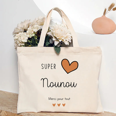 Love You Nanny Thank You for This New Year Print Women Tote Bag Shopping Bags Female Shoulder Bag Travel Handbag Gift for Nounou