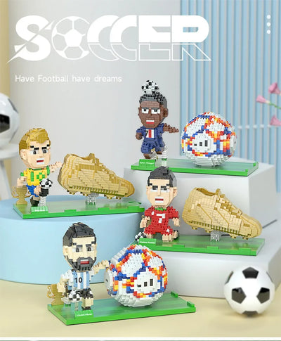 2022 Football Player Model Mini Size Building Blocks Creative DIY Pen Holder Mobile Phone Holder Bricks Toys For Children Gifts