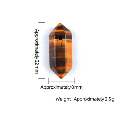 Hexagonal Natural Stone Crystal Tiger Eye Stone Opal Pendant Beads Jewelry Making DIY Necklace Earrings Accessories Gifts