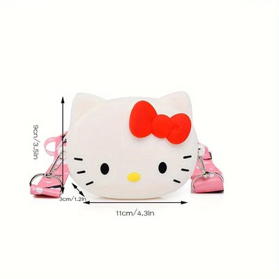 Kawaii Sanrio 3D Hello Kitty Silicone Bag Cartoon Mobile Phone Mini Crossbody Bag Cat Head Small Bags Size Coin Purse