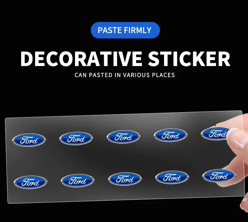 Car Logo Door Handle Sticker Auto One-click Start Button Decal For Ford Kuga Focus Fiesta Ecosport Mondeo Fusion Transit Pendant