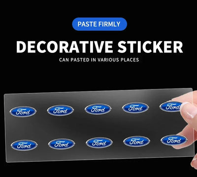 Car Logo Door Handle Sticker Auto One-click Start Button Decal For Ford Kuga Focus Fiesta Ecosport Mondeo Fusion Transit Pendant
