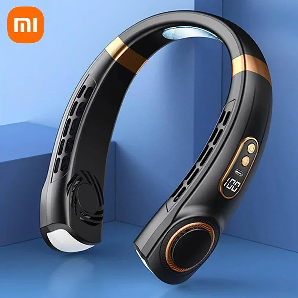 Xiaomi 8000mAh USB Neck Fan Portable Bladeless Mini Rechargeable Silent LED Digital Display Electric Air Cooler