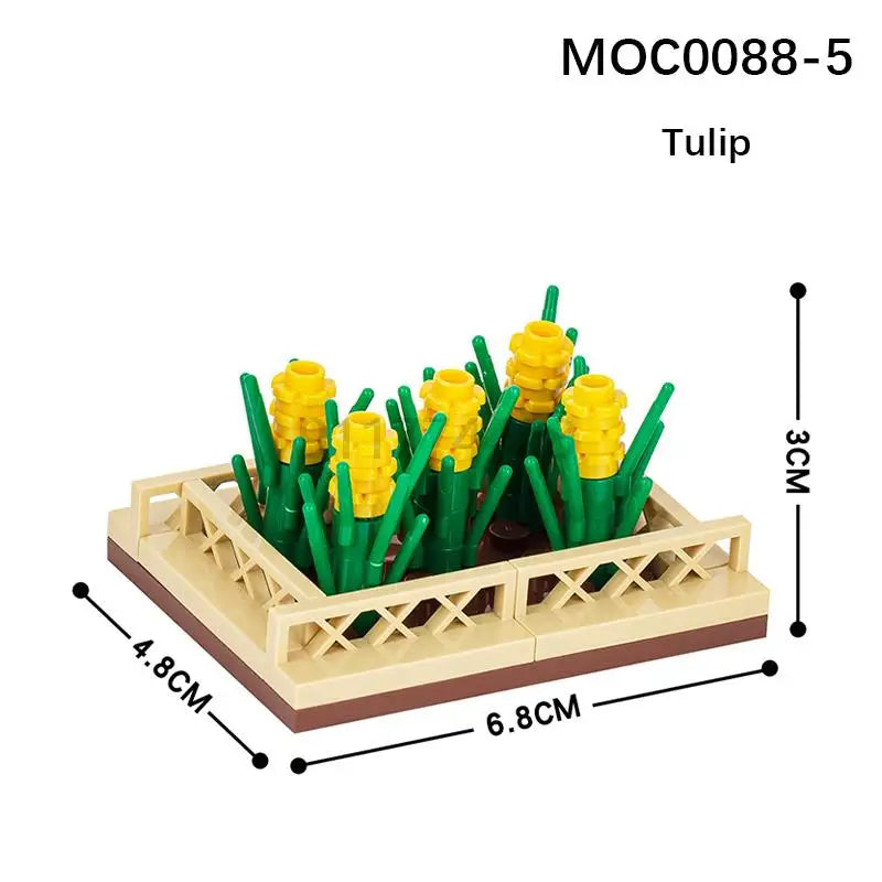 MOOXI City farm MOC Parts Figures Building Blocks Set Plant Tree Leaf Flower Grass Garden Model Friends Bricks Toys For Children