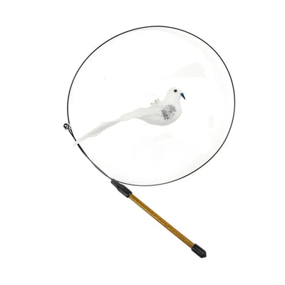 Simulation Bird Cat Toys Funny Interactive Peacock with Bell Cat Stick Toy for Kitten Playing Teaser Wand Toys Pet Cats Supplies