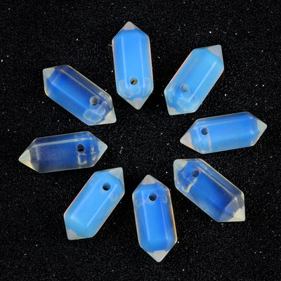 Hexagonal Natural Stone Crystal Tiger Eye Stone Opal Pendant Beads Jewelry Making DIY Necklace Earrings Accessories Gifts
