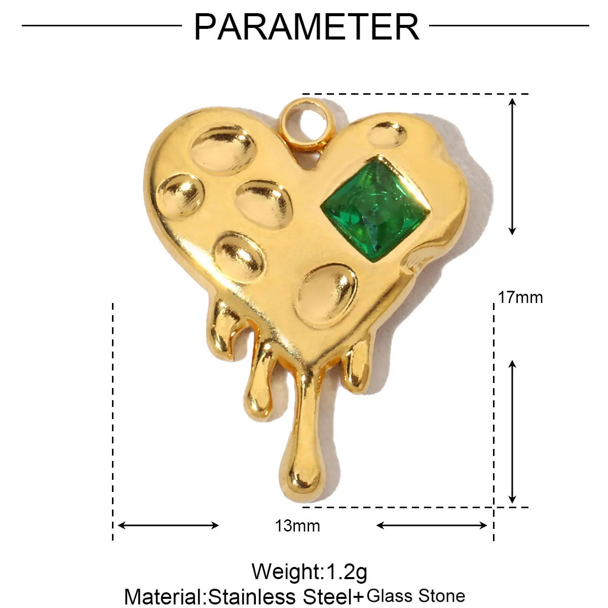 3pcs/Lot French Antique Stone Heart Stainless Steel Bracelet Diy Charms Women Love Necklace Pendant Lock Jewelry