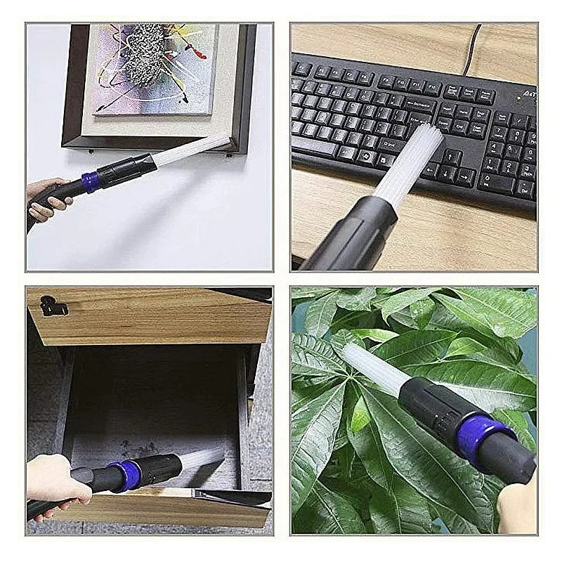 Multi-tube Vacuum Straw Cleaning Brush Tubes Dust Cleaner Remover for Keyboard Car Gap Dust Vacuum Attachment Dirt Clean Tools