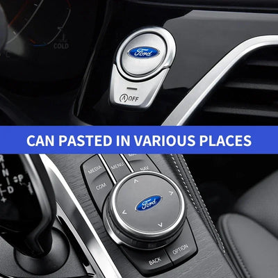 Car Logo Door Handle Sticker Auto One-click Start Button Decal For Ford Kuga Focus Fiesta Ecosport Mondeo Fusion Transit Pendant