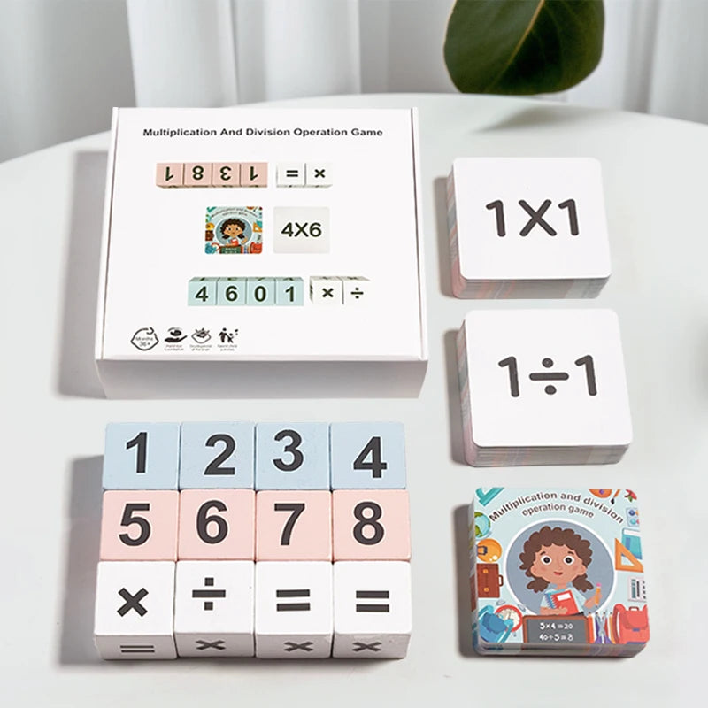 Montessori Wooden Double Player Multiplication and Division Game Kids 24 Point Game Teaching Aids Educational Toys For Children