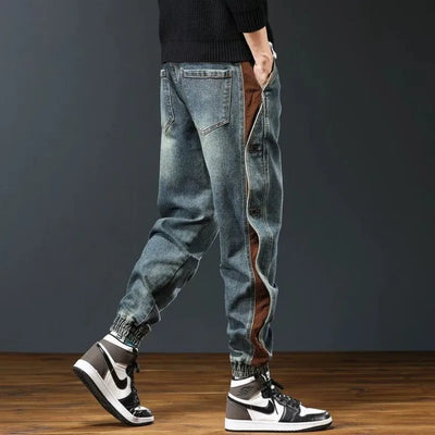 Men's clothing spring and autumn high quality fashion brand relaxed-fit casual overalls pants toe handsome all-match jeans - The world bestselling 