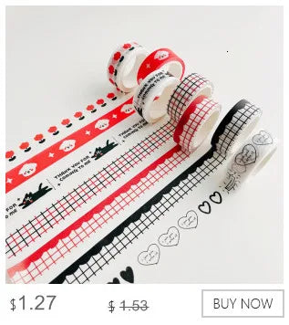 1Pc Ins Blue Plaid Washi Tape Simple Style Thank English Sealing Sticker Student Creative Stationery Masking Decorative Tape