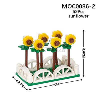 MOOXI City farm MOC Parts Figures Building Blocks Set Plant Tree Leaf Flower Grass Garden Model Friends Bricks Toys For Children