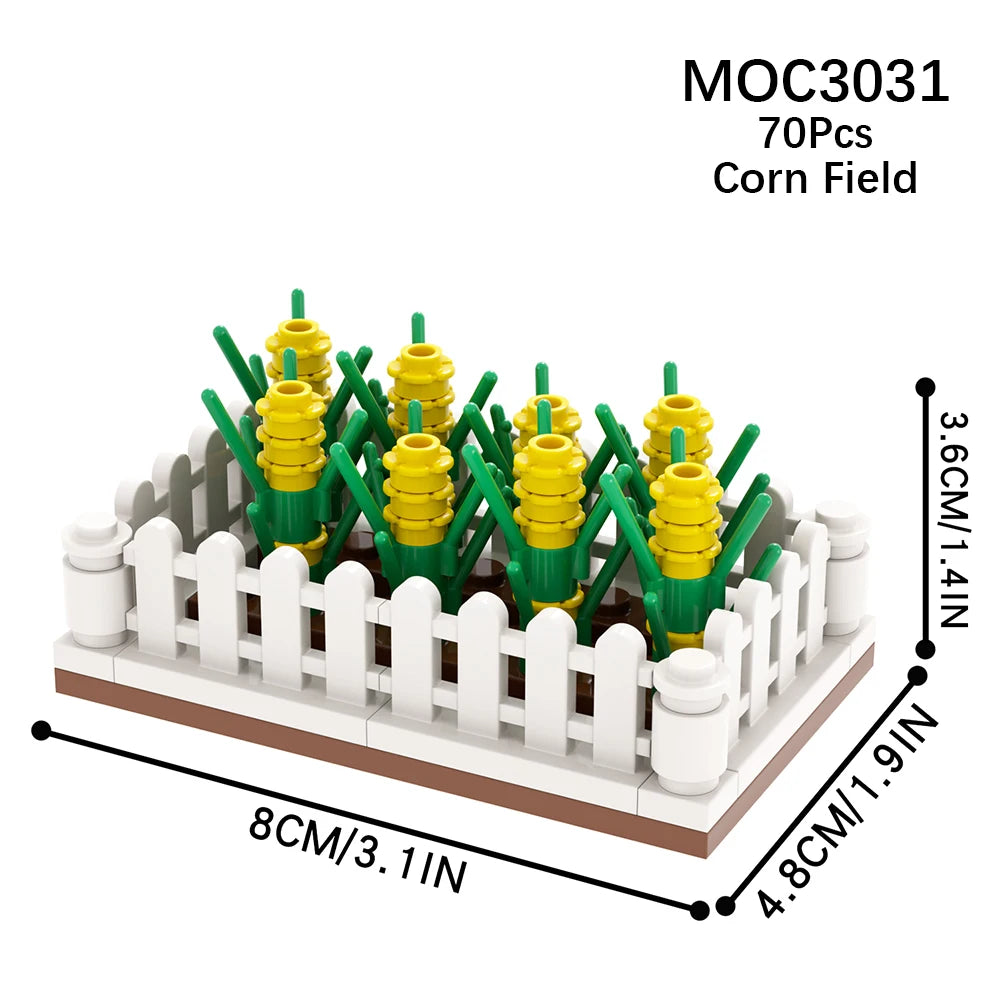 MOOXI City farm MOC Parts Figures Building Blocks Set Plant Tree Leaf Flower Grass Garden Model Friends Bricks Toys For Children