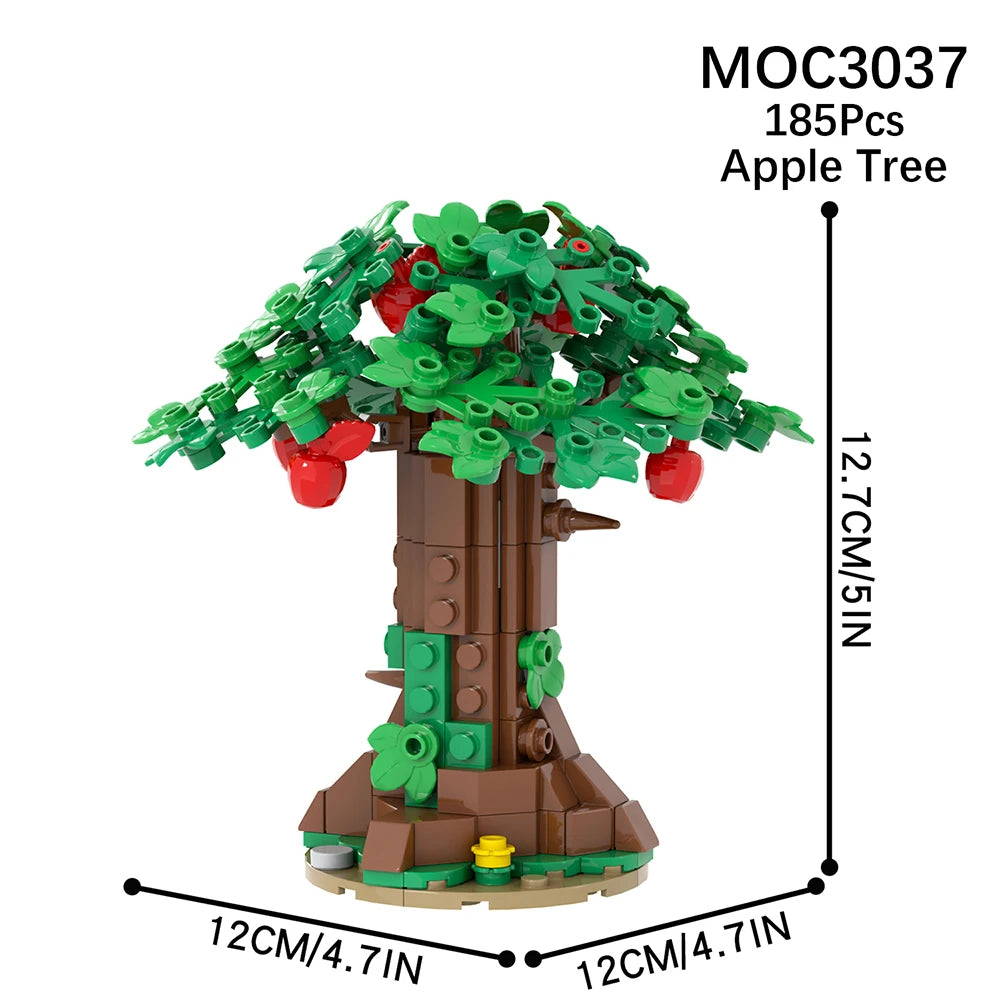 MOOXI City farm MOC Parts Figures Building Blocks Set Plant Tree Leaf Flower Grass Garden Model Friends Bricks Toys For Children