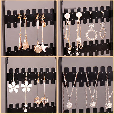 Foldable Earring Stud Display Stand Necklace Jewelry Stand Stand Earring Storage Rack Fan Panel Display Storage Box
