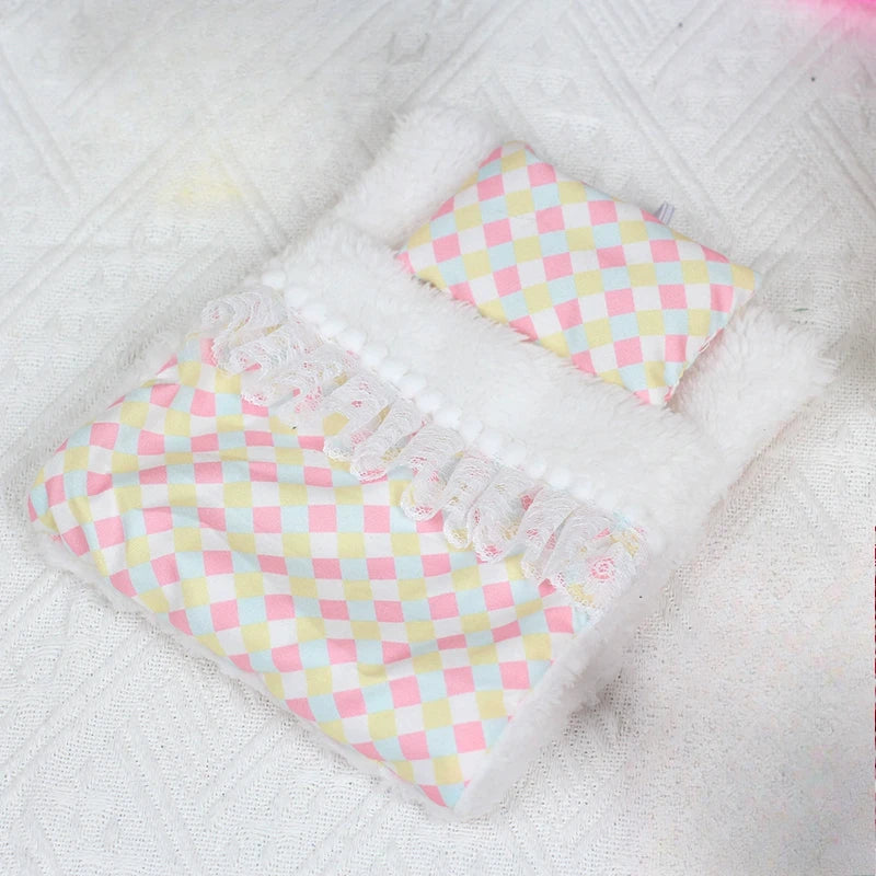 Doll Bed for Ropa Labubu V3 V4 Bed Pillows Sleeping Bag Pajama blindfold 1/12 BJD GSC Body9 DOD YMY Obitsu11 Doll Accessories